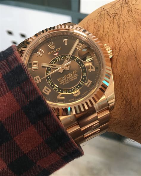 rolex sky dweller rose gold brown dial|rolex sky dweller rose gold chocolate dial.